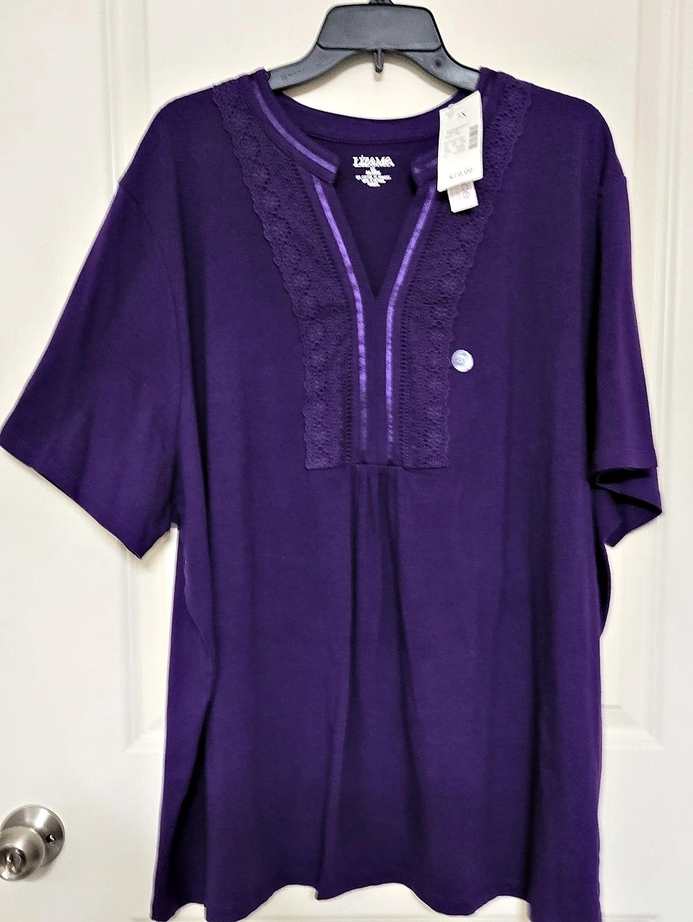 Liz&Me Purple Short Sleeve Dress Size 3X NWT